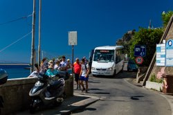 Bus from the station to the village, Corniglia, Italy
