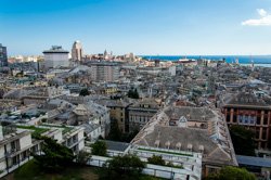 Panorama z Castelletto, Genua, Włochy