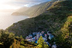 Widok ze ścieżki Beccara, Manarola, Włochy